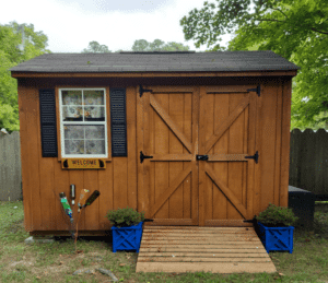 She She made from A-roof style shed from emerlin sheds